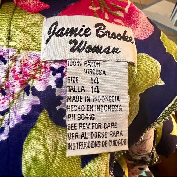 Jamie Brooke Culotte Floral Dress Round Neck Back Zip - Picture 4 of 4